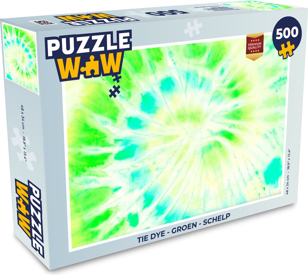 MuchoWow Puzzle 500 Teile Krawattenfärbung - Grün - Muschel - 500 Teile - Kinder - Selberbauen - Puzzlespiele
