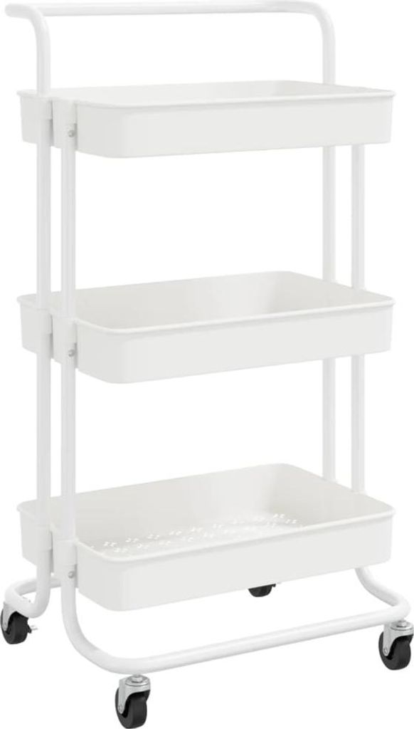 vidaXL Kuchynský vozík s 3 policami biely 42x35x85 cm Obrázok produktu 