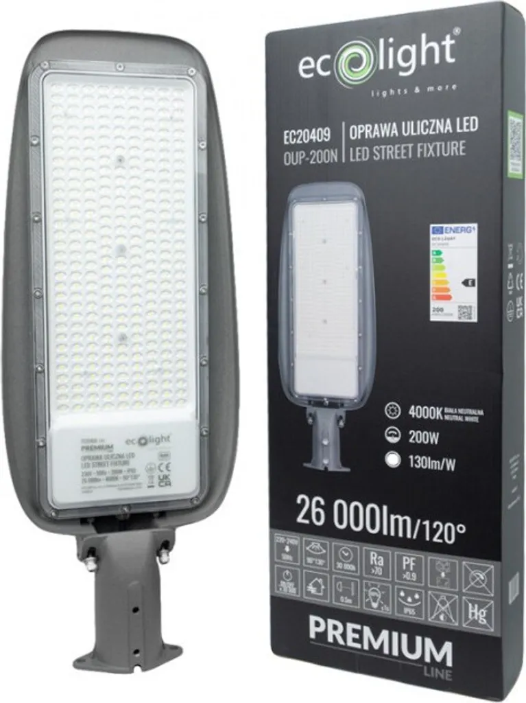 Éclairage public LED IP65 200W à haute efficacité 130 lm/W 4000K