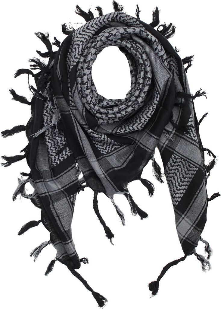 Kufiya - noir - gris - Shemagh - Foulard Arafat