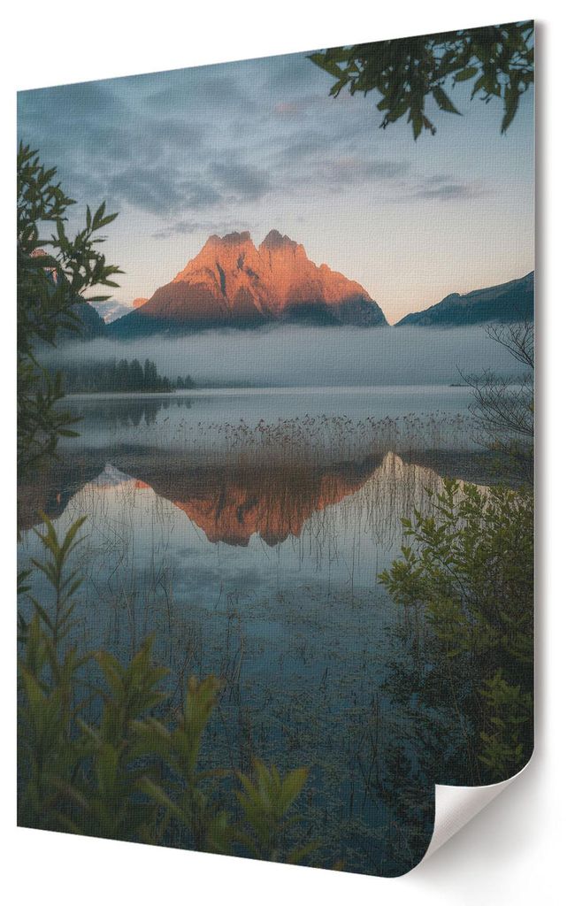 Bergsee- Kunstdruck A3 (29x42 cm) - Klassisch, Modern- Wandbild für Wohnzimmer Schlafzimmer & Flur, Modernes Poster Wanddeko, Ungerahmt