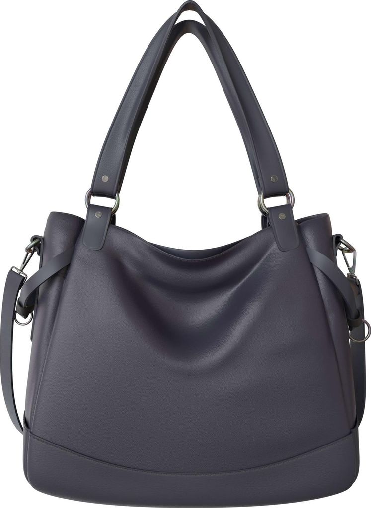Damen Vegane Shopper Tasche Hobo Bag Umhänge Tasche 30655 D. Blue