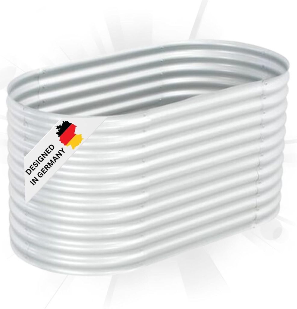 DELUKE rundes Hochbeet für Garten BLUMO | Verzinkter Stahl | Wetterfest | Gartenbeet rund Kräuterbeet Blumenbeet Frühbeet für Garten Gemüseb...