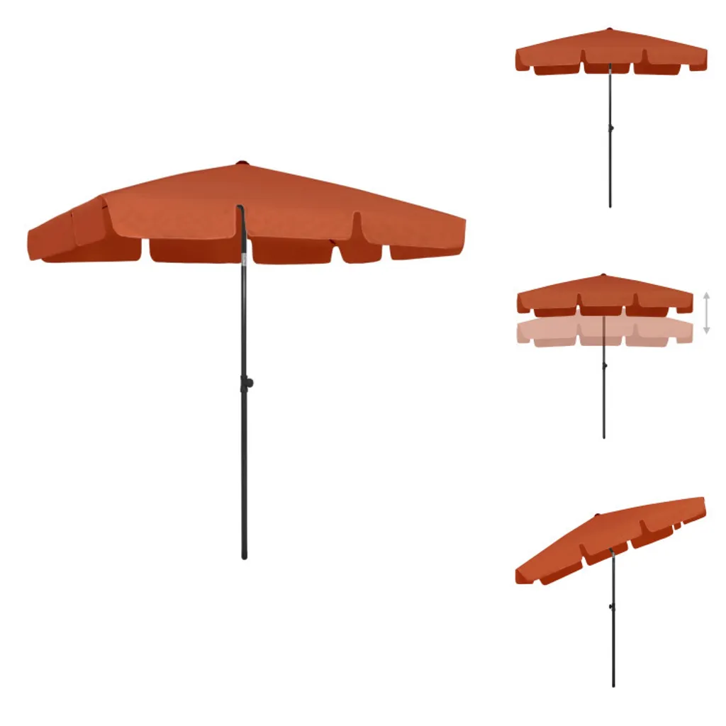 vidaXL Ombrellone terracotta rosso 200x125 cm - Ombrelloni e tende da sole