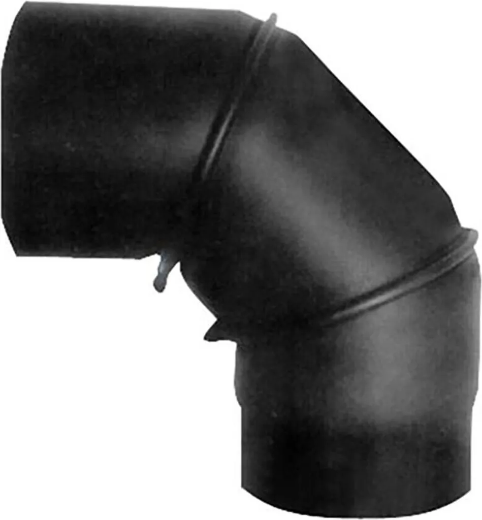 Coude pivotant fumée 130mm 90° épaisseur 1,5mm noir mat pour poêle
