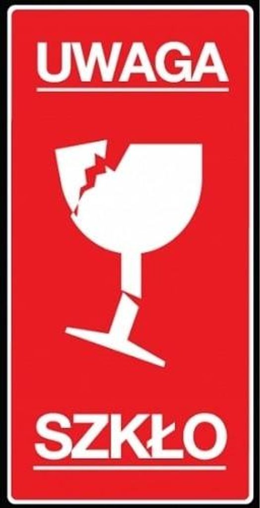 Etiketten Warnaufkleber ACHTUNG GLAS 100 Stück