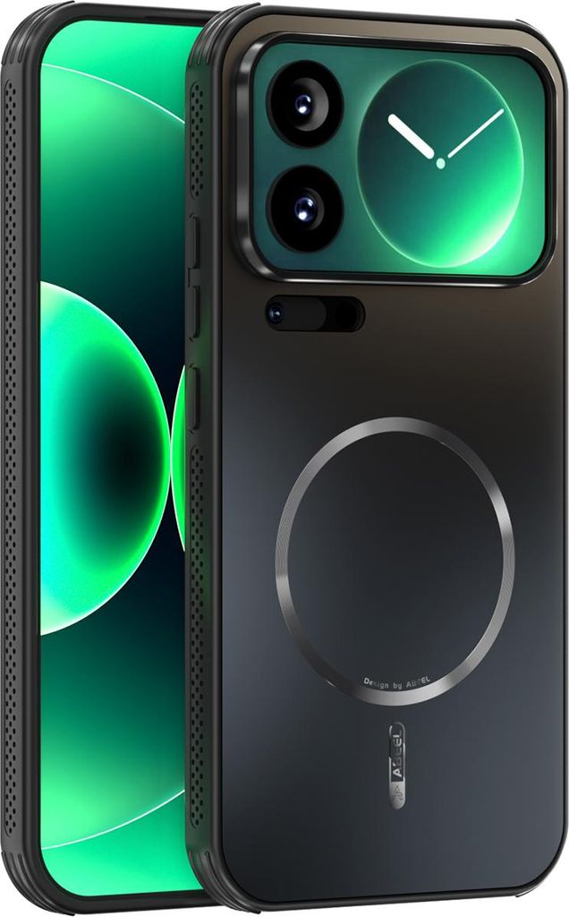 Matte PC TPU Hülle für Xiaomi 17 Pro Max Magnetische Handyhülle mit Linsenabdeckung und Wärmeableitung Stoßstange Schwarz