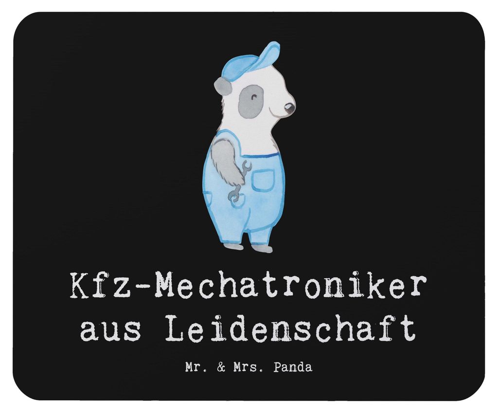 Mr. & Mrs. Panda Mouse Pad Kfz-Mechatroniker Leidenschaft - Schwarz - Geschenk, Lustig, Mauspad, Ausbildung, Gesellenprüfung, computer, Meister, m...