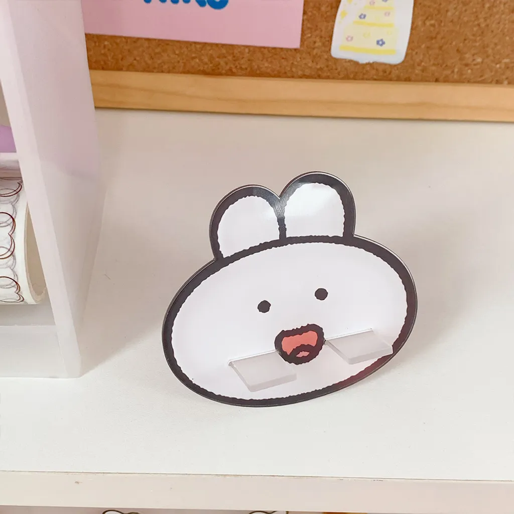 Supporto Cellulare Coniglio Sorridente - Stand Desktop Kawaii per Smartphone