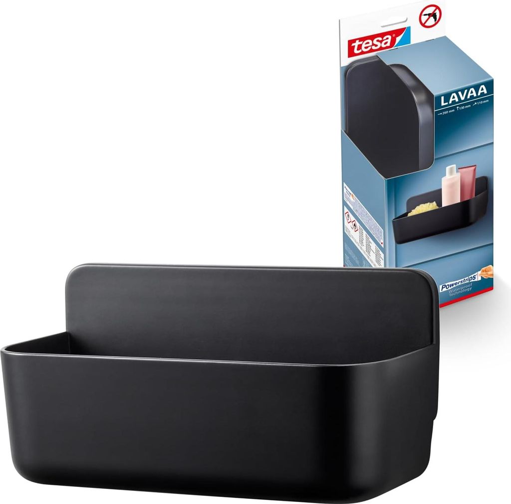 tesa Lavaa Duschkorb M mattschwarz 3kg Produktbild 