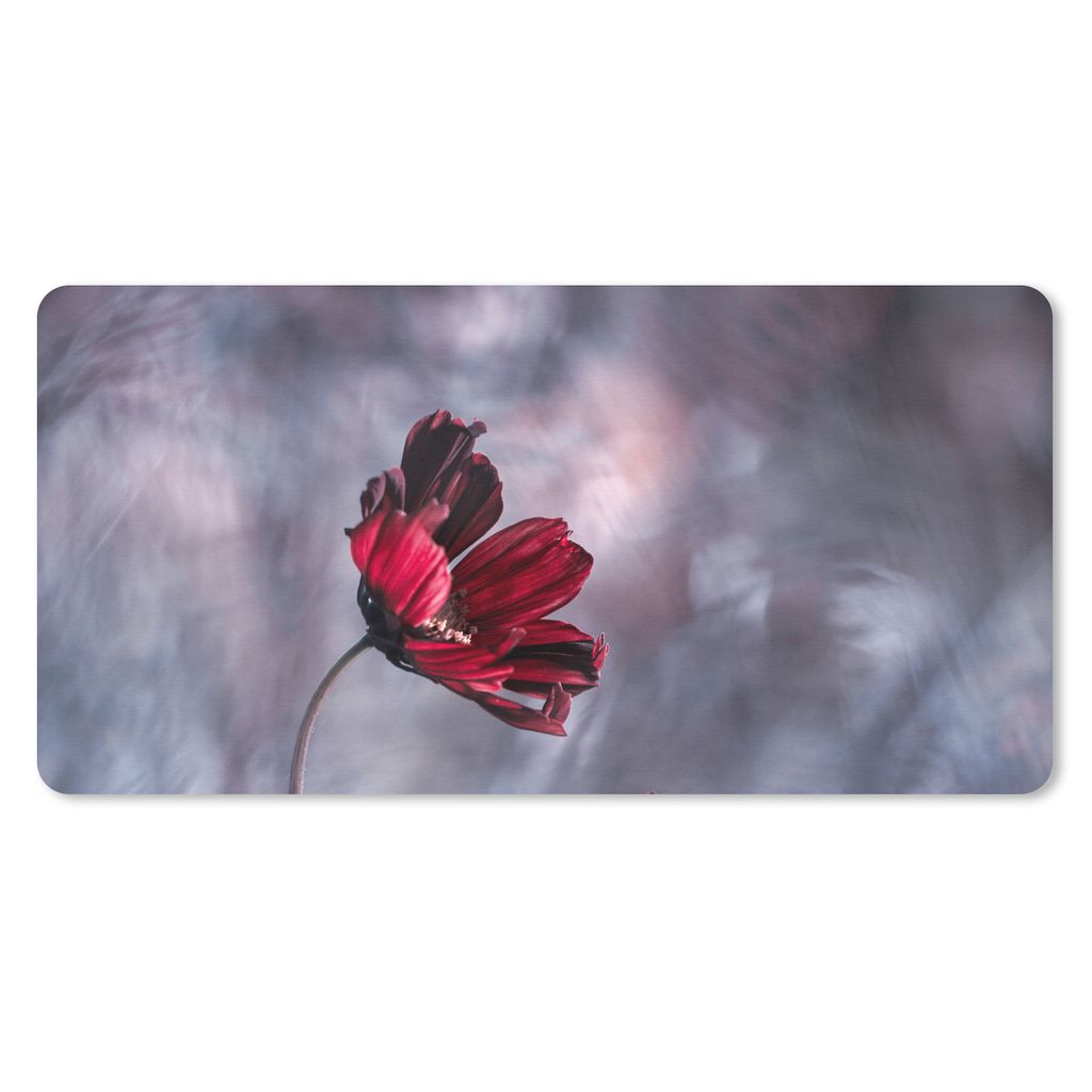 MuchoWow Mauspad Mousepad Blumen - Rot - Pflanzen - Natur 60x30 cm - Mousepads - Maus Mat - Pad - Mausunterlage - Nachhaltig