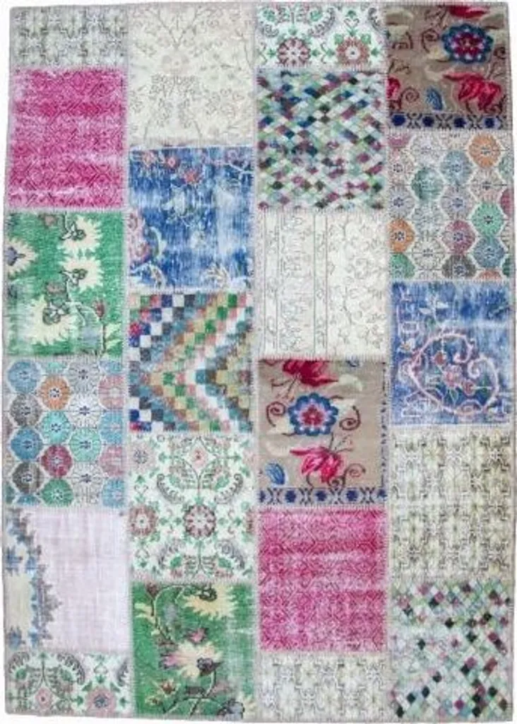Grand Tapis de Salon Patchwork 170x240 cm - Style Naturel et Coloré