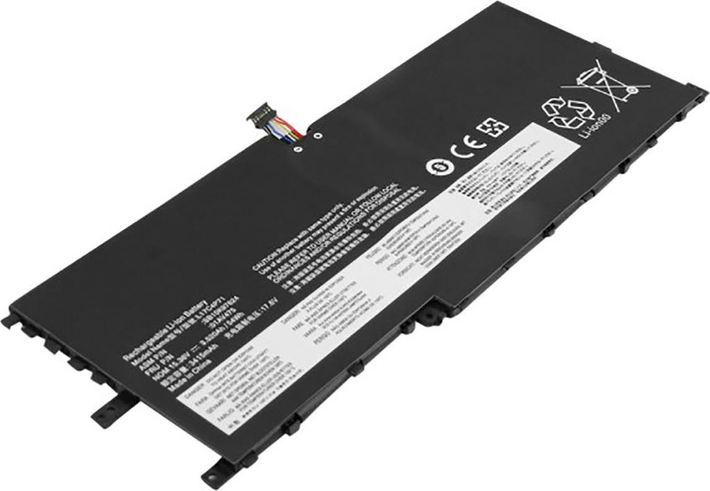 Avizar, Ersatzakku Lenovo X1 Yoga 2018 Li-Polymer 15,36V 3515mAh 54Wh, Schwarz