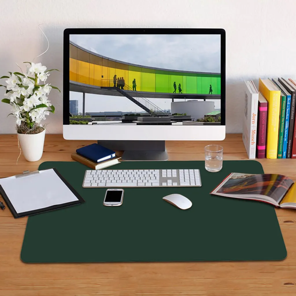 Protection de Bureau 120x60cm pour Télétravail et Gaming Vert Foncé