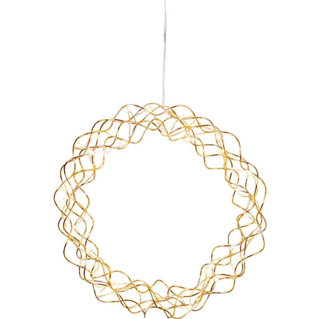 Eglo LED Lichterkranz Weihnachtskranz Curly Messing Ø30cm extra warmweiß 2200K zum Aufhängen