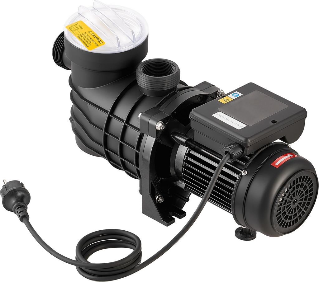 SucceBuy Schwimmbadpumpe 250 W, Filterpumpe mit 11.700 L/H max. Durchfluss, einstufige Poolpumpe, 2850 U/min, 8 m max. Förderhöhe, ausgestattet m...