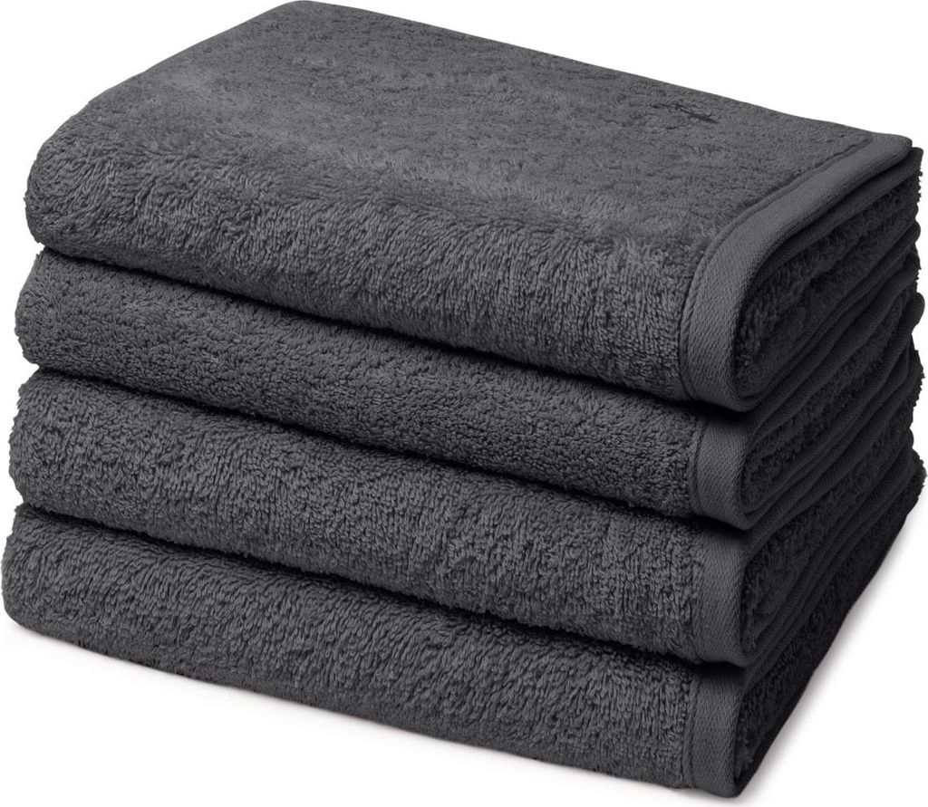 Ross Vita 4 X Handtuch im Set Walkfrottee aus Baumwolle 520 g/m², Flauschig weich saugstark und pflegeleicht, Gewebte Bordüre mit Logo Stickerei
