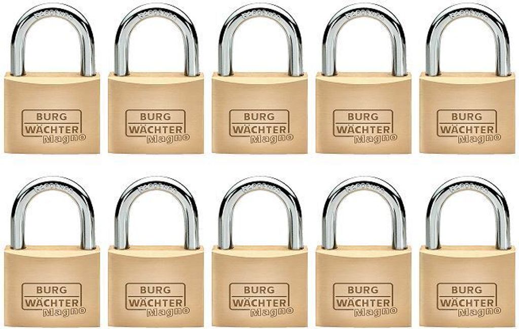 10 x Burg Wächter Vorhangschloss Magno 400 E 40 in Gleichschliessend