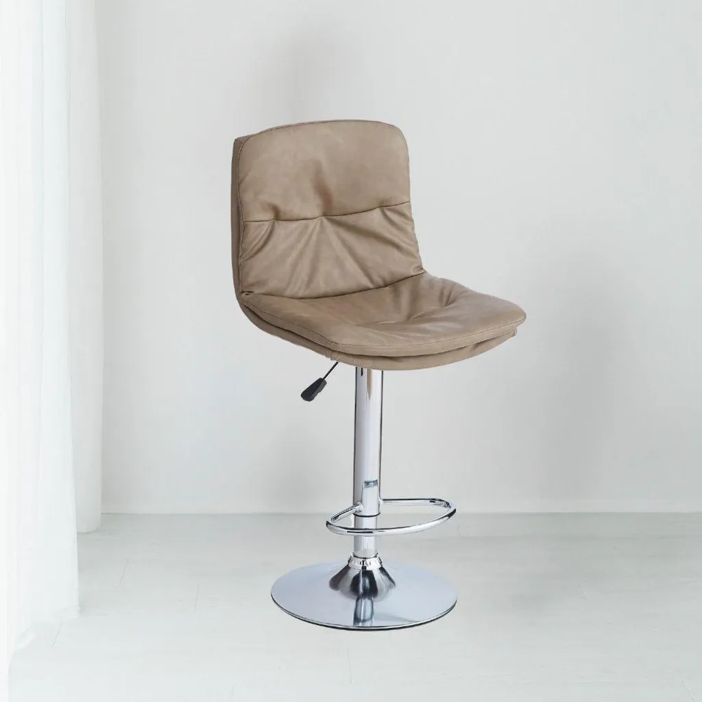 Sgabello Paco Ecopelle Tortora: Vivi il Tuo Living con Stile e Comfort