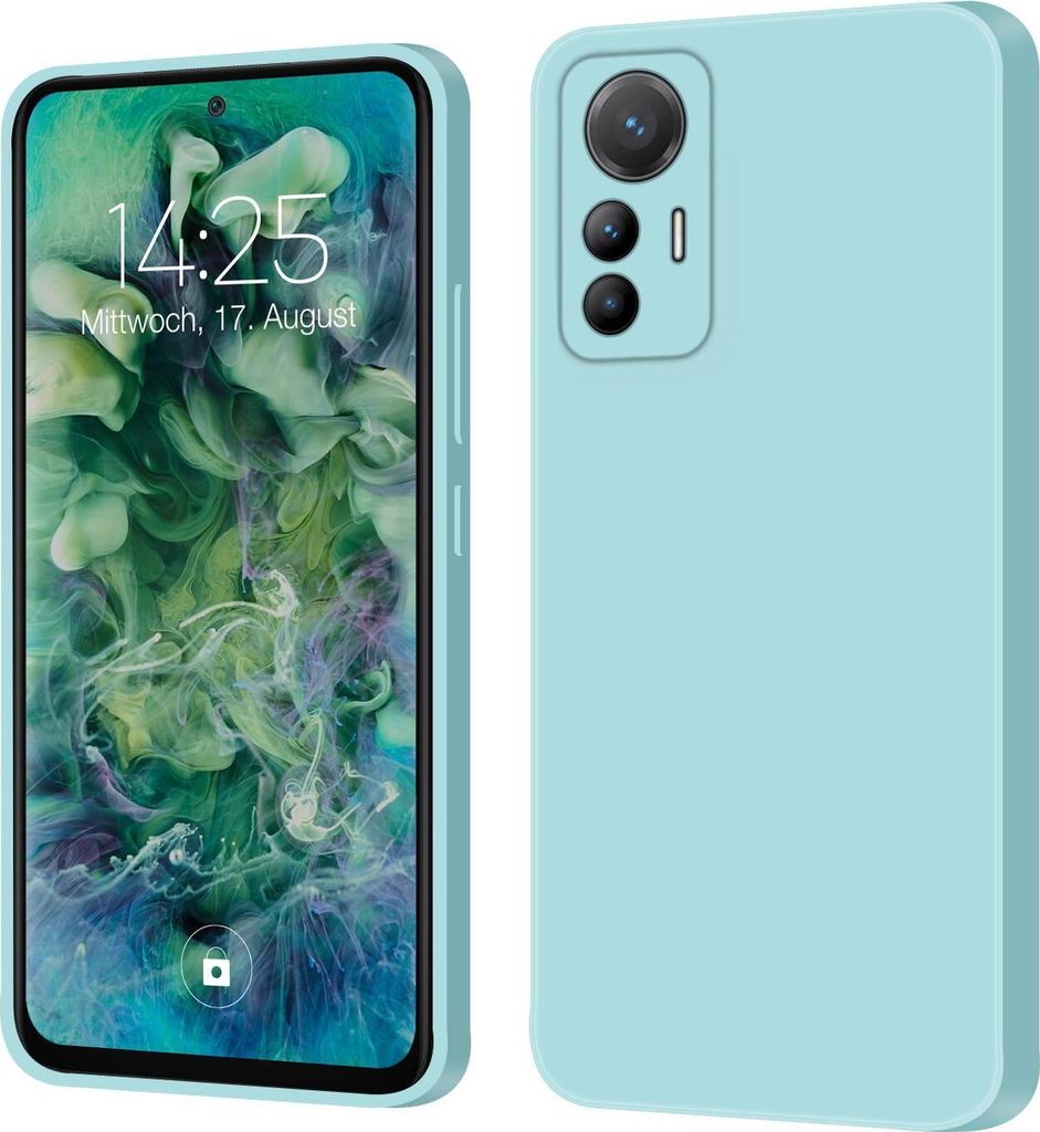 Hülle für Xiaomi 12 Lite Case Cover Bumper Silikon Softgrip Schutzhülle Farbe: Hellblau