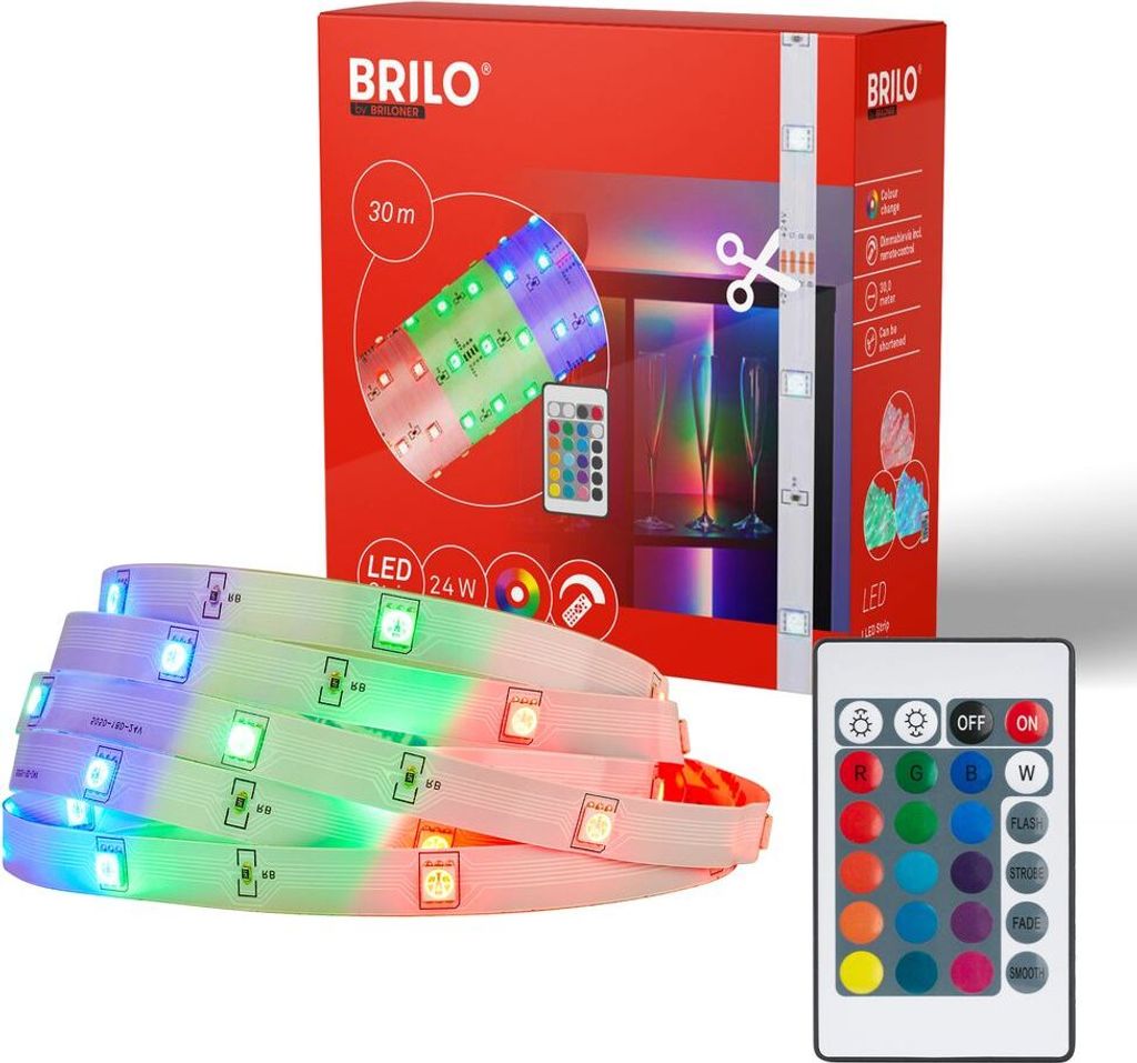 Briloner LED Strip 30m, RGB bunte Lichtfarben, Produktbild 