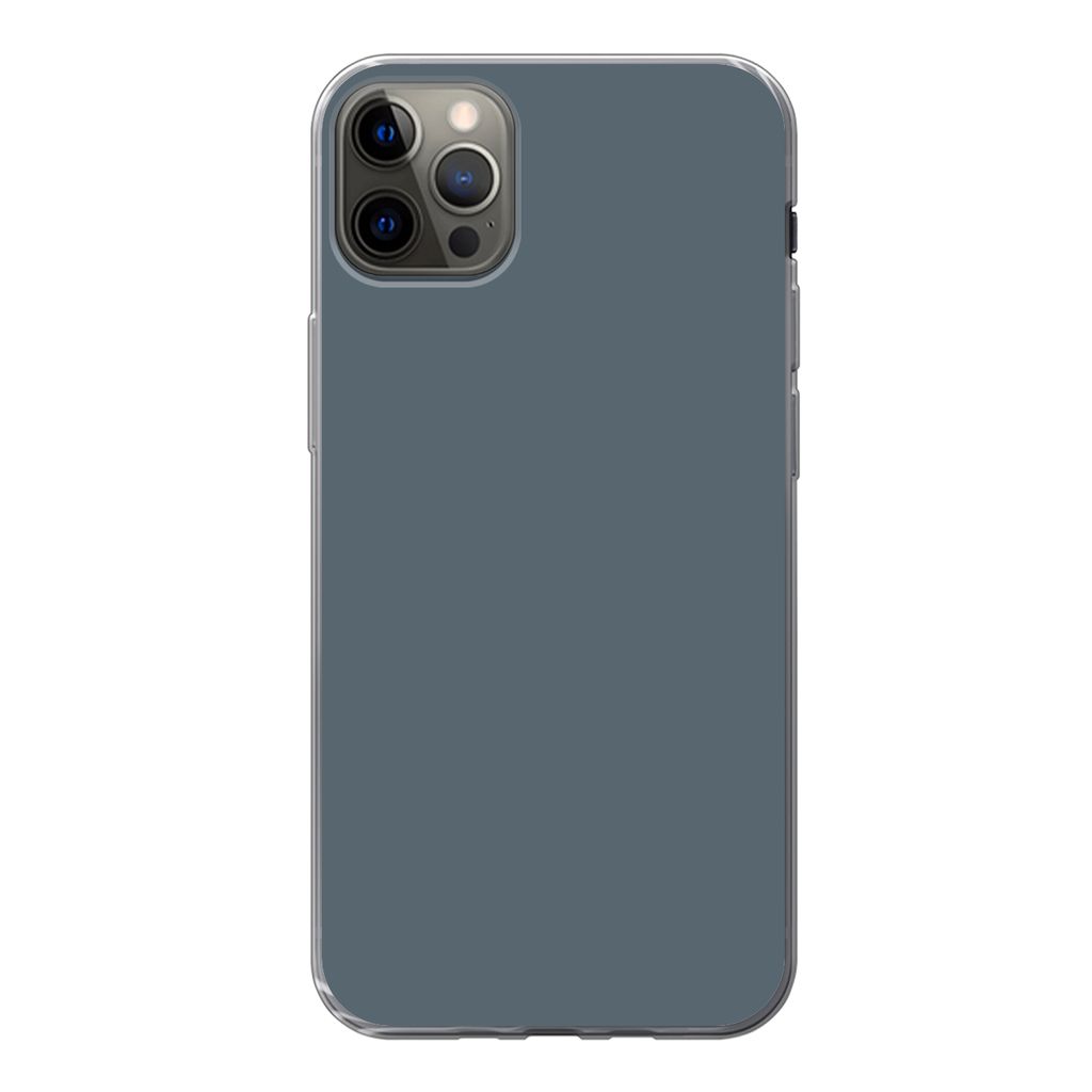 MuchoWow Handyhülle Schutzhülle Hülle für iPhone 12 Pro Max Farben - Blau - Innen Silikon Softcase Handy Hülle - Hartschale