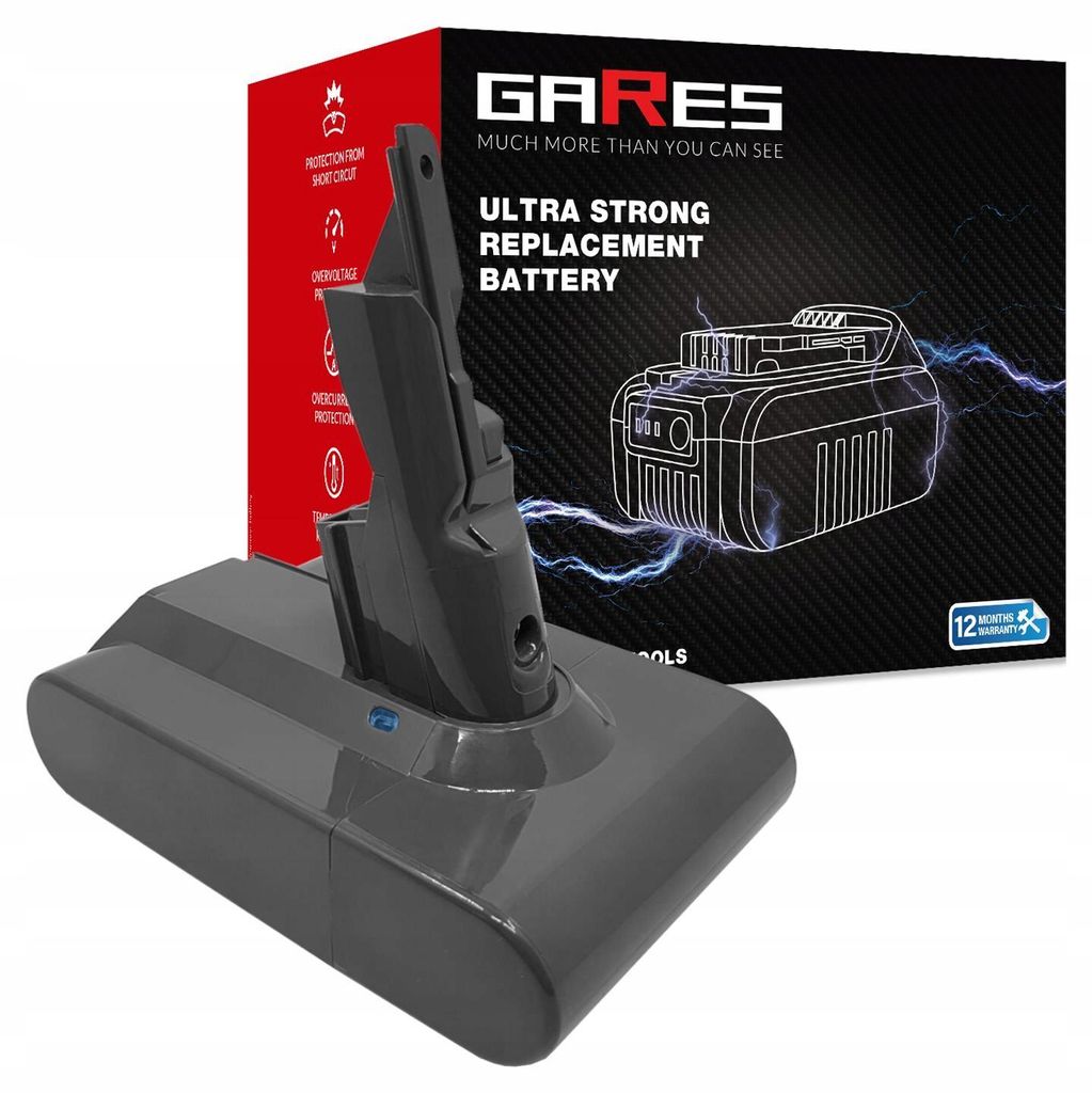 Gares Ersatzakku für Dyson V7 SV11 968670-06 225403 | 21,6V 2,5 Ah Li-Ion | Hochleistungs-Akku für Saugroboter | Kompatibel mit Dyson V7 SV11 968...