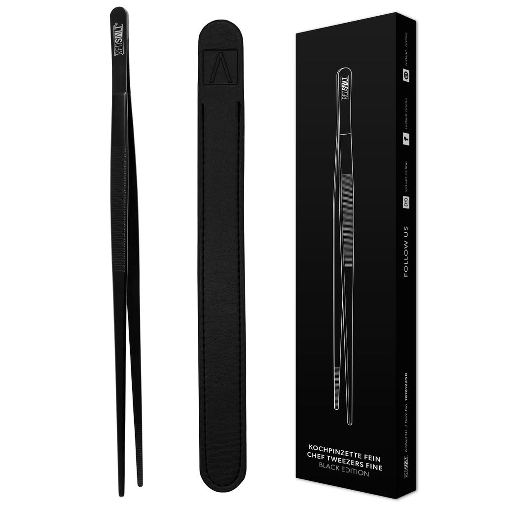 REDSALT® Black Edition Kochpinzette Fein schwarz 30cm | Produktbild 