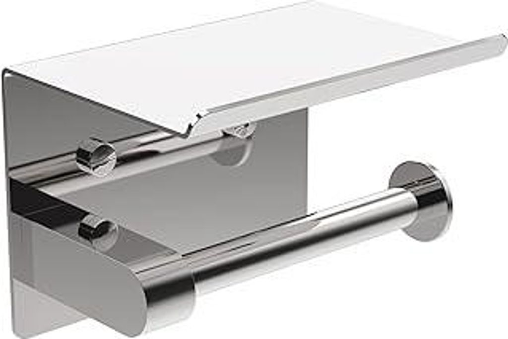 Ibergrif Toilettenpapierhalter mit 2 Montagemethoden, Klopapierhalter ohne Bohren, Klorollenhalter Wandhalterung, Toilettenpapier Halterung mit Abl...