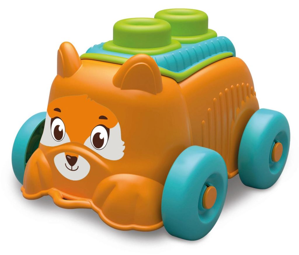 Clementoni sensorisches Spielzeug - Clemmy Puppy orange mit weichen Bausteinen