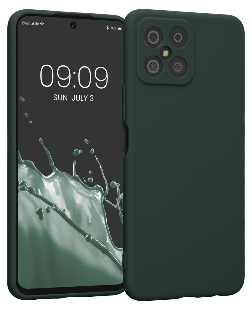 kwmobile Handyhülle für HONOR X8 Hülle - weiches Handy Silikon Case - Schutzhülle Cover - Moosgrün