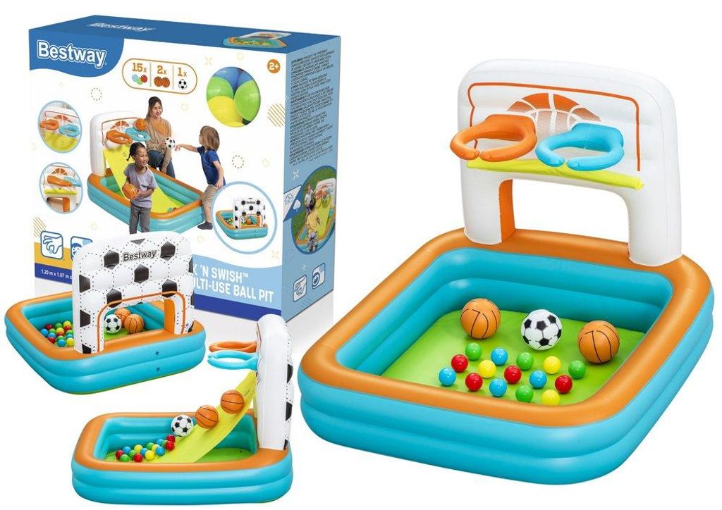 Bestway® 3-in-1-Bällebad Kick 'n Swish™ 120 x 107 x 84 cm Produktbild 