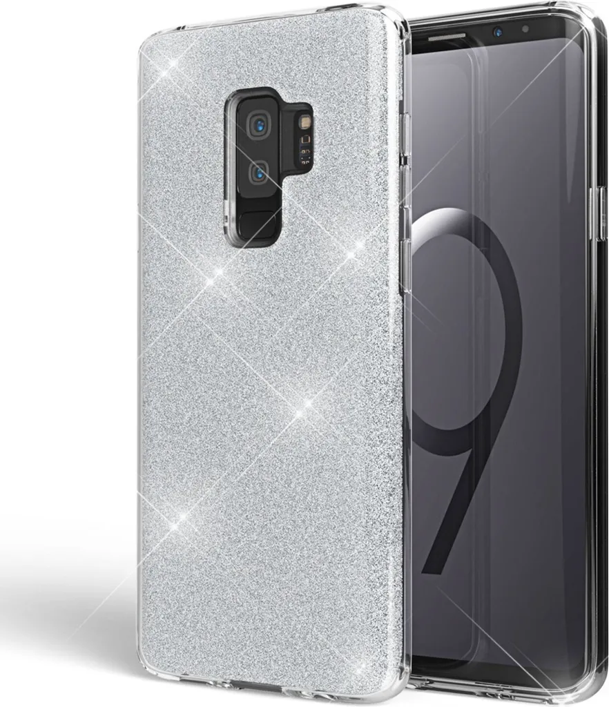 Cover NALIA Argento per Samsung S9 Plus: Accessorio Moda Scintillante
