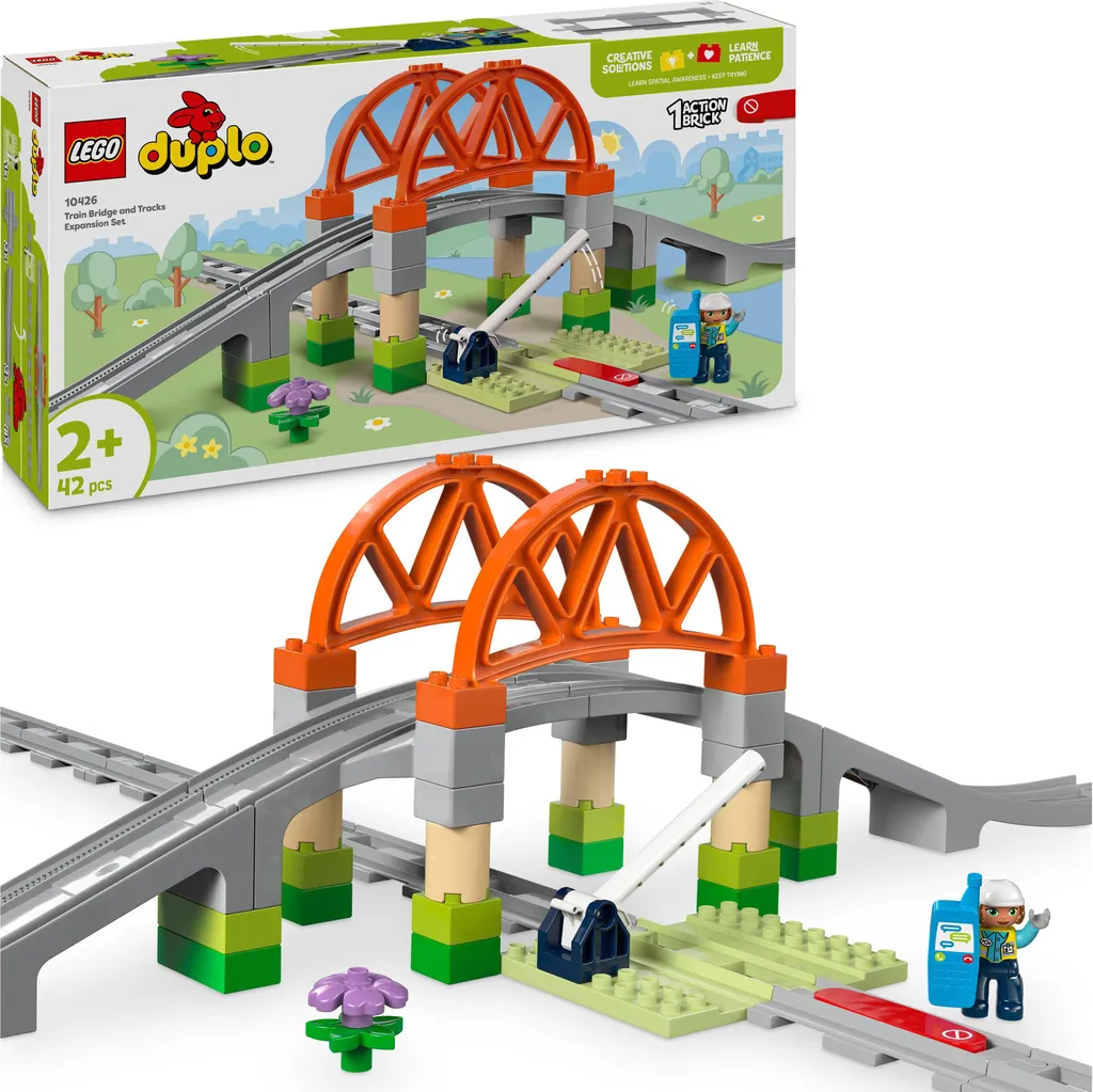 Marre des circuits courts ? Pont et voies ferrées LEGO DUPLO 10426 enfant
