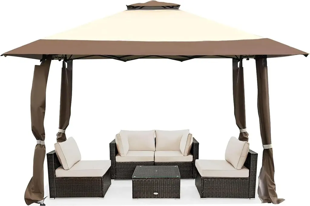 Barnum de réception 4x4m pliable pour protection solaire et pluie