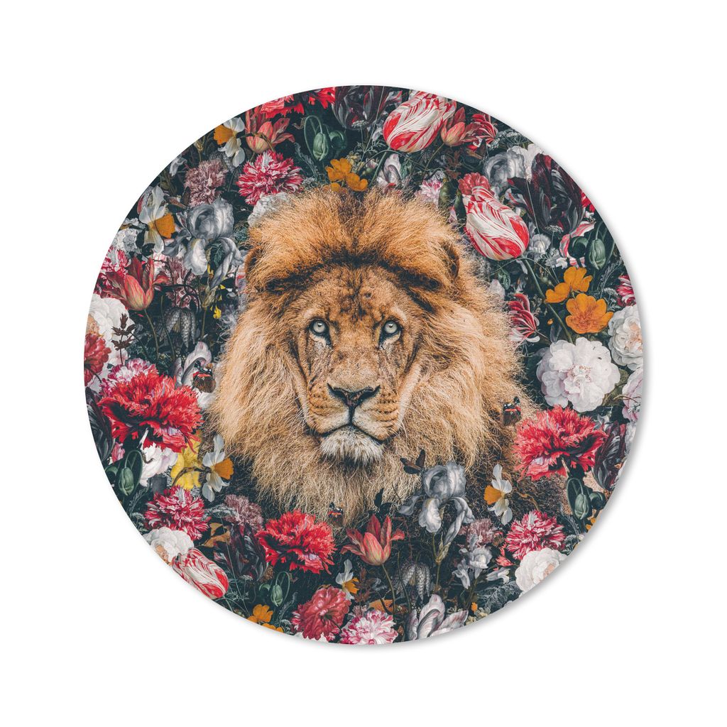 MuchoWow Mauspad Mousepad Leo - Blumen - Profil 20x20 cm - Mousepads - Maus Mat - Pad - Mausunterlage - Schreibtischmatte