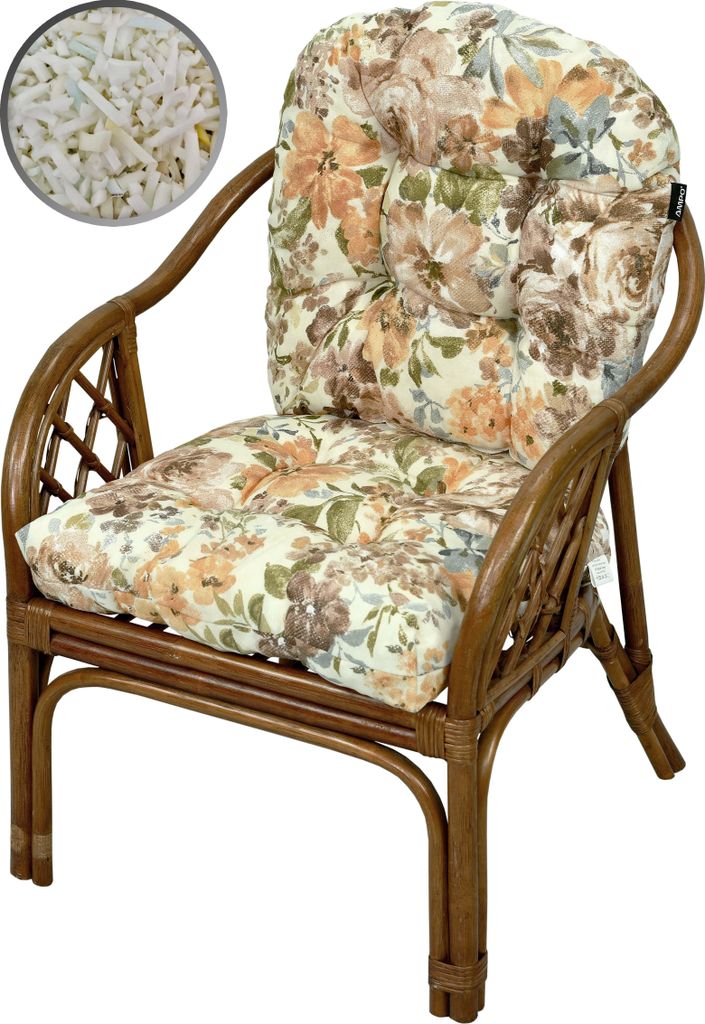 AMPO Cuscino imbottito per sedia in rattan, sedia Bahamas, Immagine del prodotto 