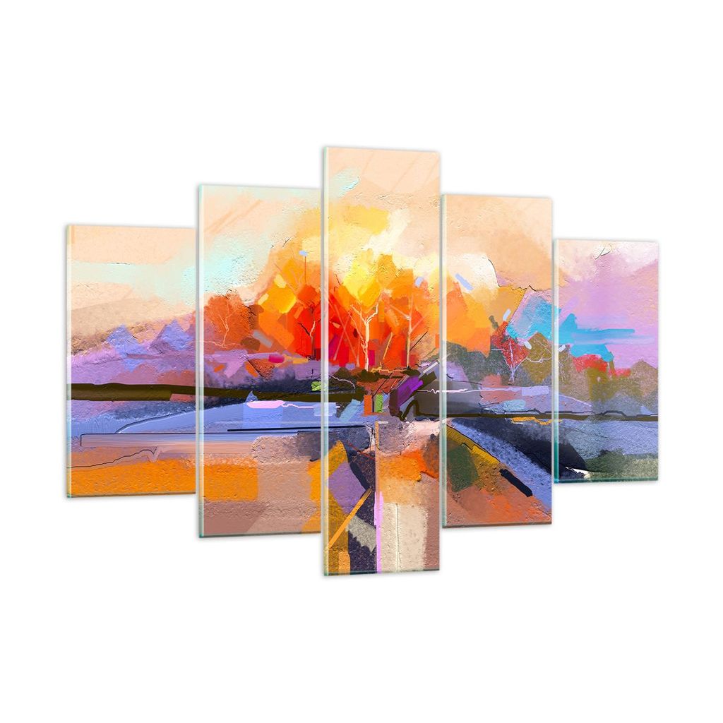 Bilder auf glas - Abstraktion modern - 150x100cm - Glasbilder - Wandbilder - Kunstdruck - zum Aufhängen bereit - Wanddekoration aus Glas - Glas Bi...