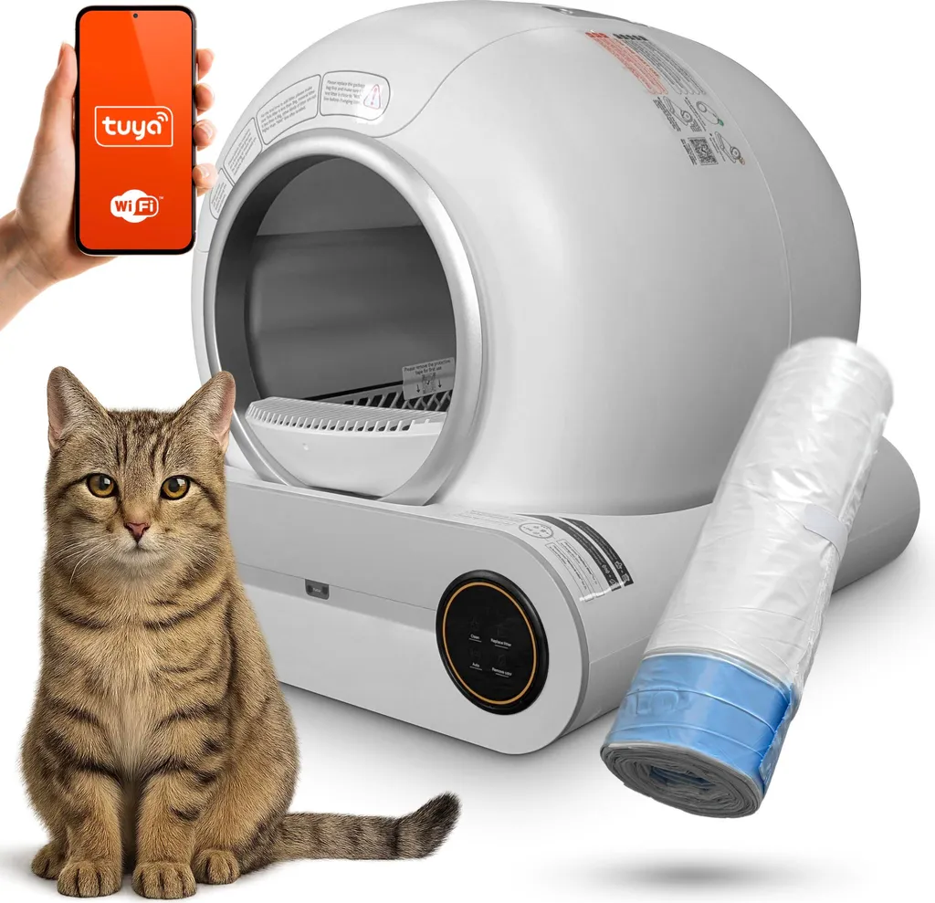Litière Automatique pour Grand Chat WiFi avec Désodorisant Ionique