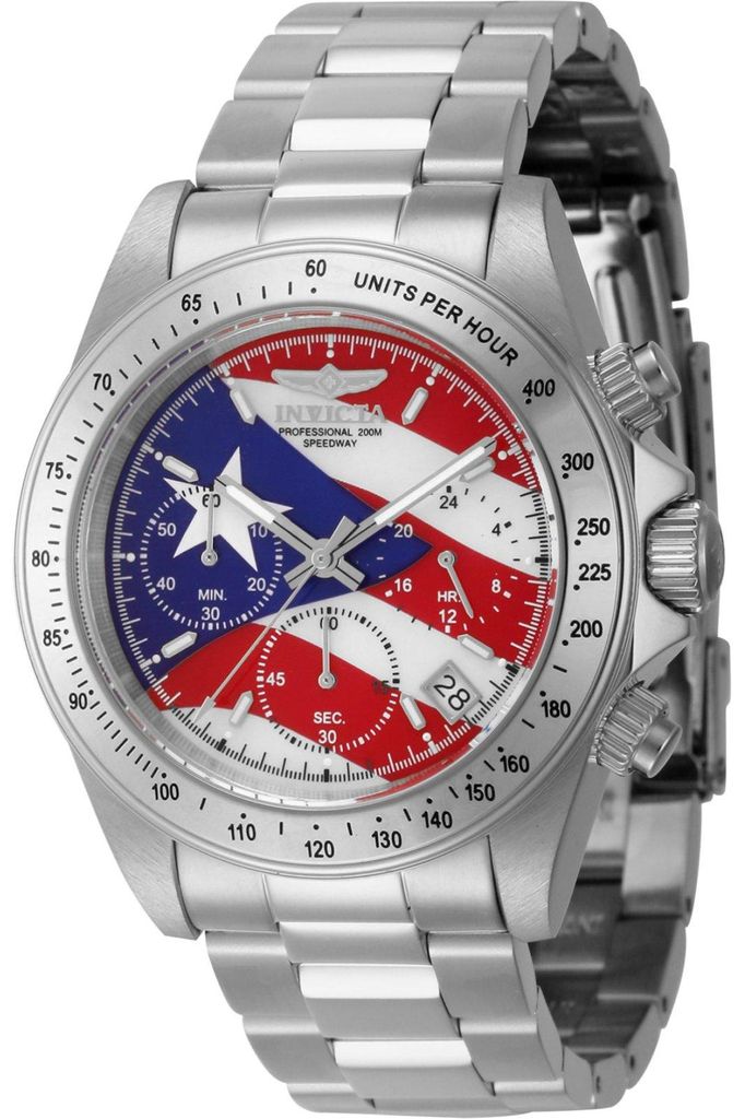 Invicta Speedway 46111 Herrenuhr - Quarzwerk - Edelstahl mit rotem Zifferblatt - 40 mm