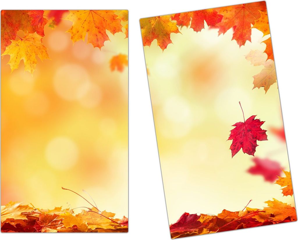 Spritzschutz Herdabdeckplatte Schneidebrett aus Glas Herbststimmung 2-Teilig (60x52cm)