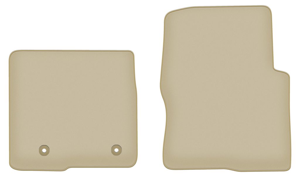 Velours-Fußmatten Vorne PREMIUM beige passend für Ford F150 XI (2003-2008, Kurz) – mit Befestigungen – passgenau