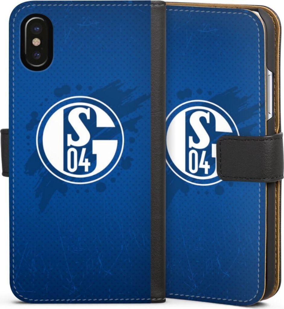 DeinDesign Klapphülle für Apple iPhone Xs Handytasche Lederhülle Tasche Bundesliga FC Schalke 04 Offizielles Lizenzprodukt