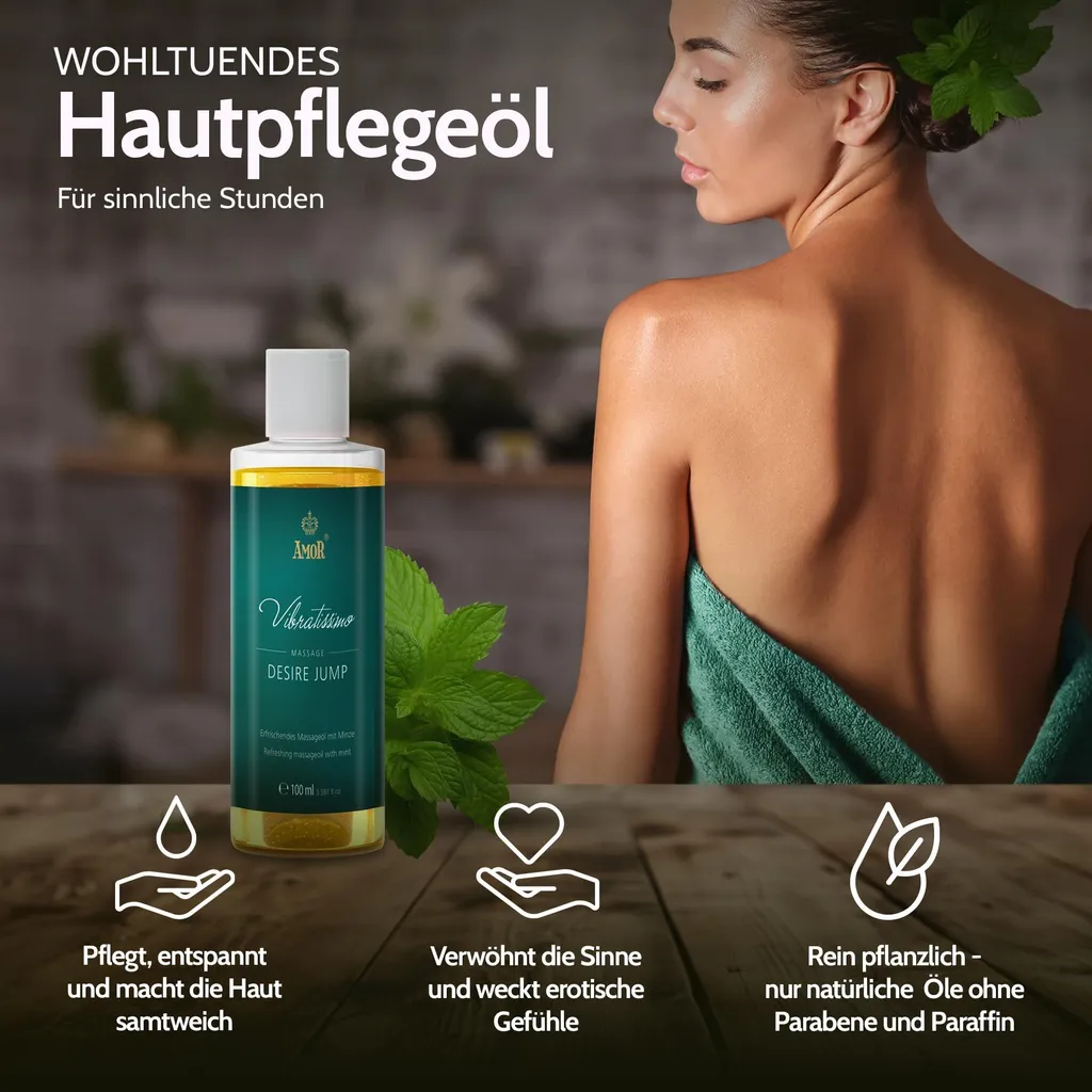 Olio Massaggio alla Menta Vibratissimo Desire Jump 100ml Stimolante - 3