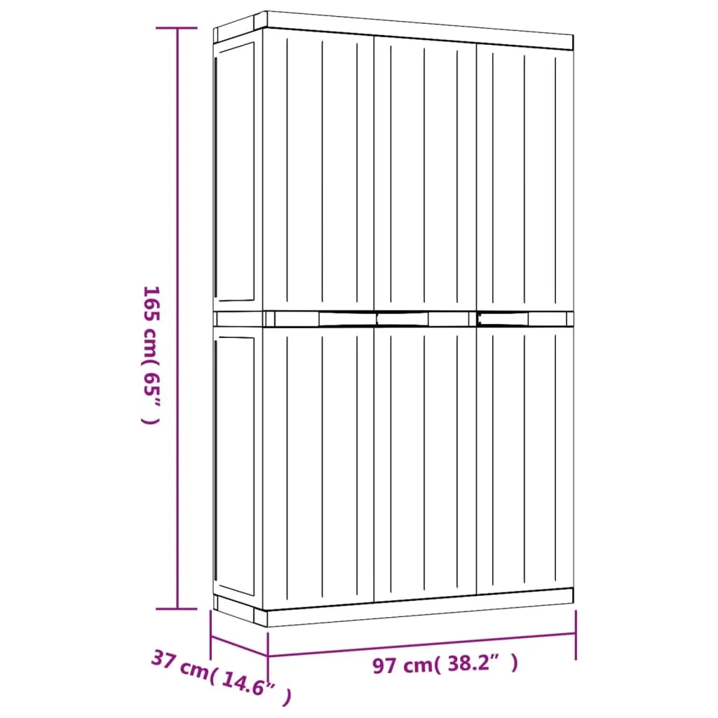 Armoire de jardin étanche 165 cm en PP pour protéger vos outils du vol - 12