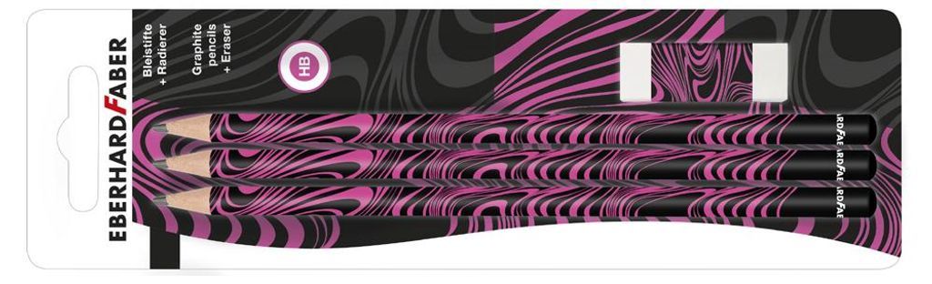 EBERHARD FABER Bleistift-Set NEON HB neonpink 4-teilig
