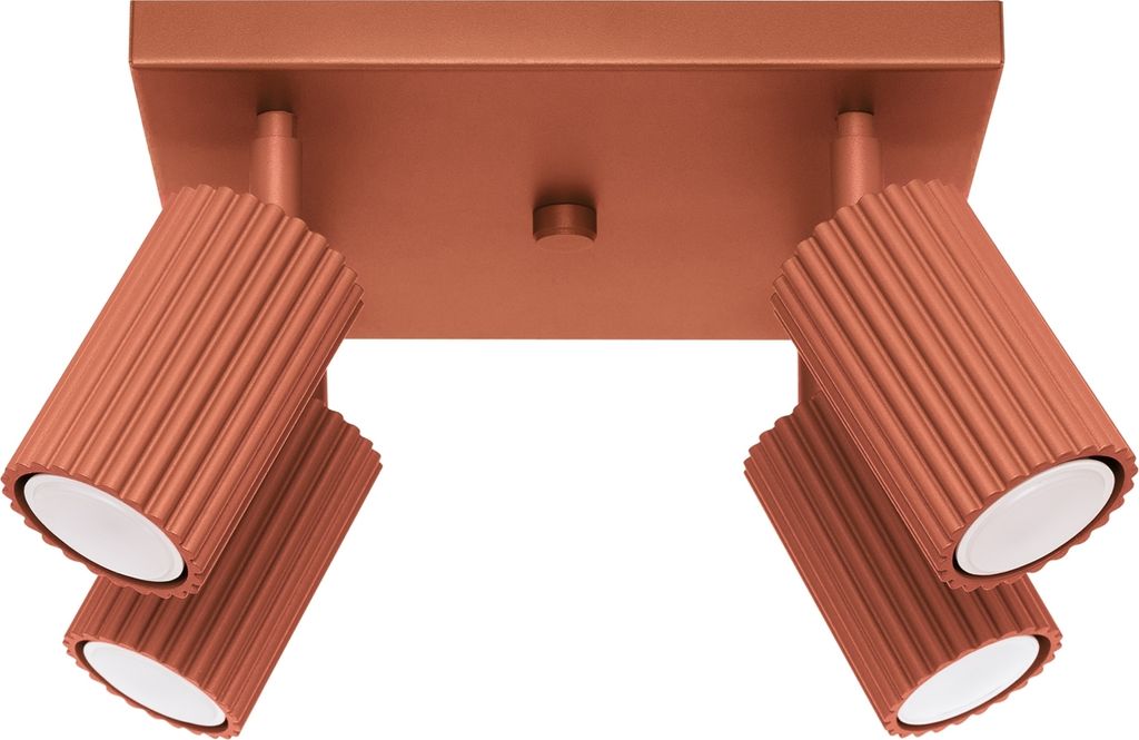 Plafond KARBON 4 roter Ocker 4xGU10 10W Aluminium 16.5x25x25cm Sollux Lighting