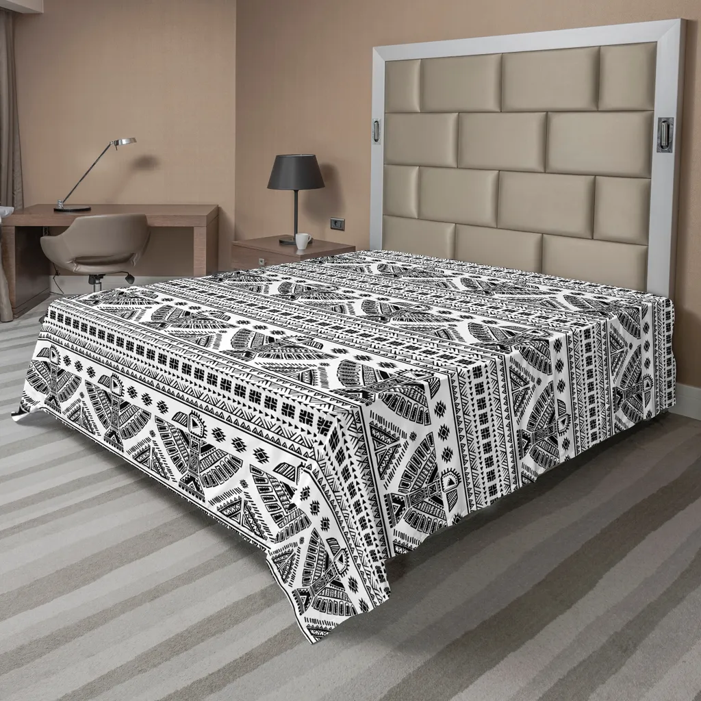 Lenzuolo Mystic Culture ABAKUHAUS Aquila Tribale Bianco e Nero