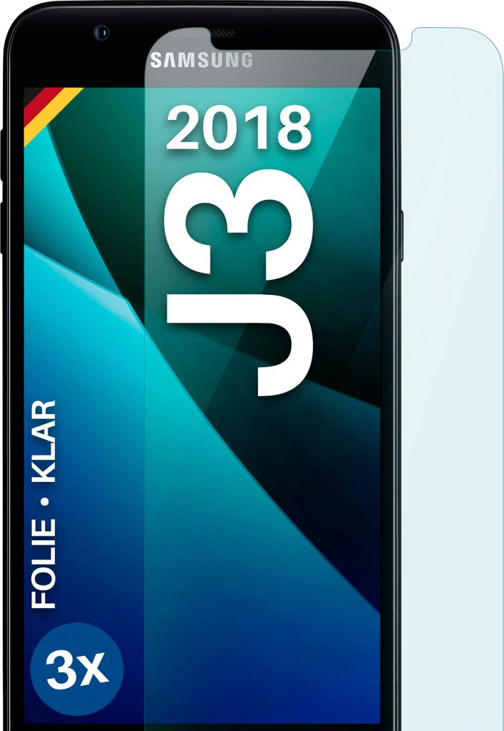 moex 3x Schutzfolie kompatibel mit Samsung Galaxy J3 (2018) - Displayschutzfolie dünn Folie, Klar
