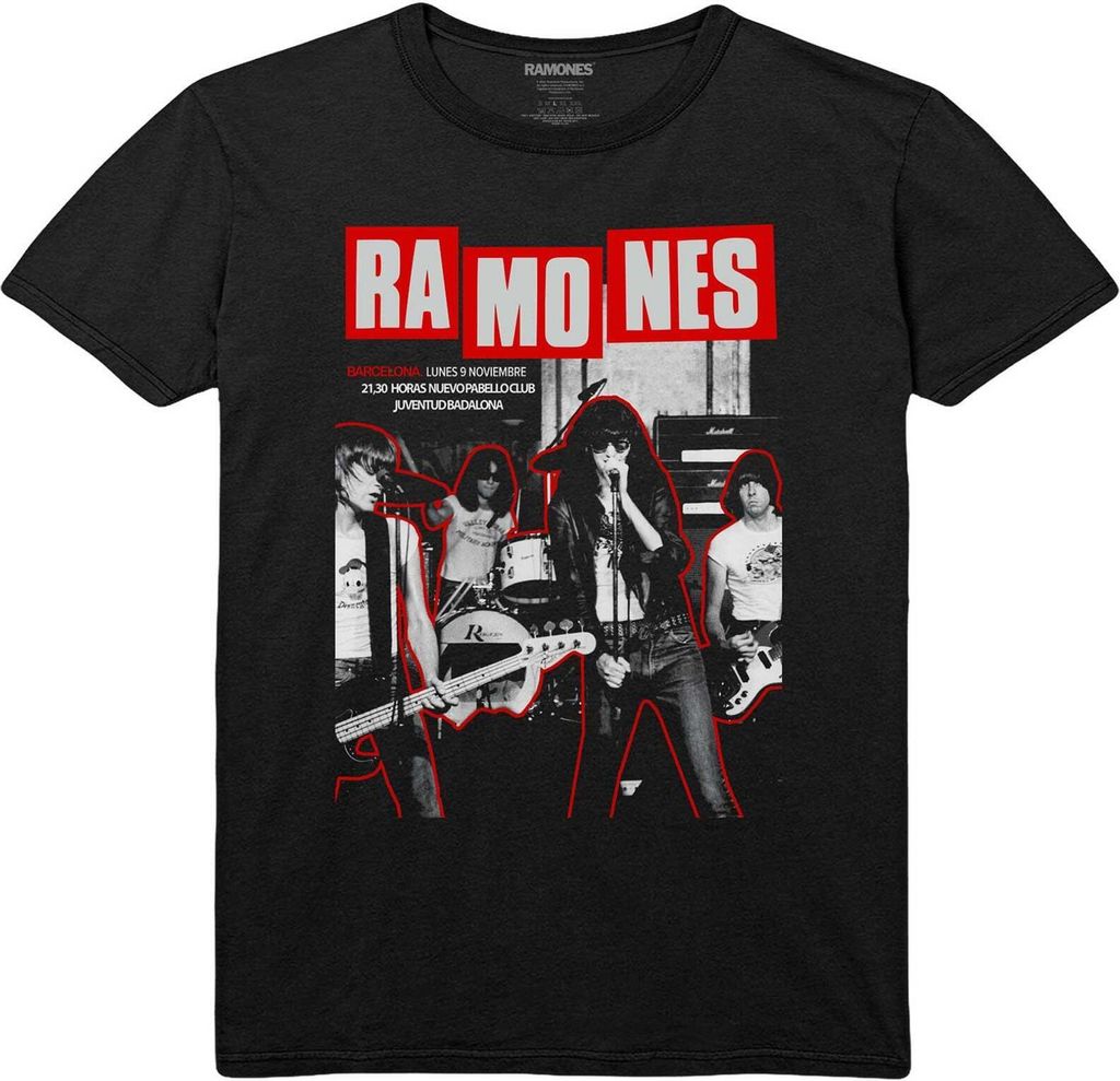 Ramones - "Barcelona" T-Shirt für Herren/Damen Uni RO3573 (L) (Schwarz)